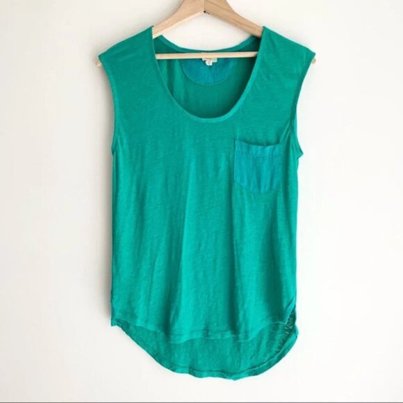 Aritzia Wilfred Free Linen Muscle T-shirt Tee Sleeveless Green Size XXS - Picture 6 of 10